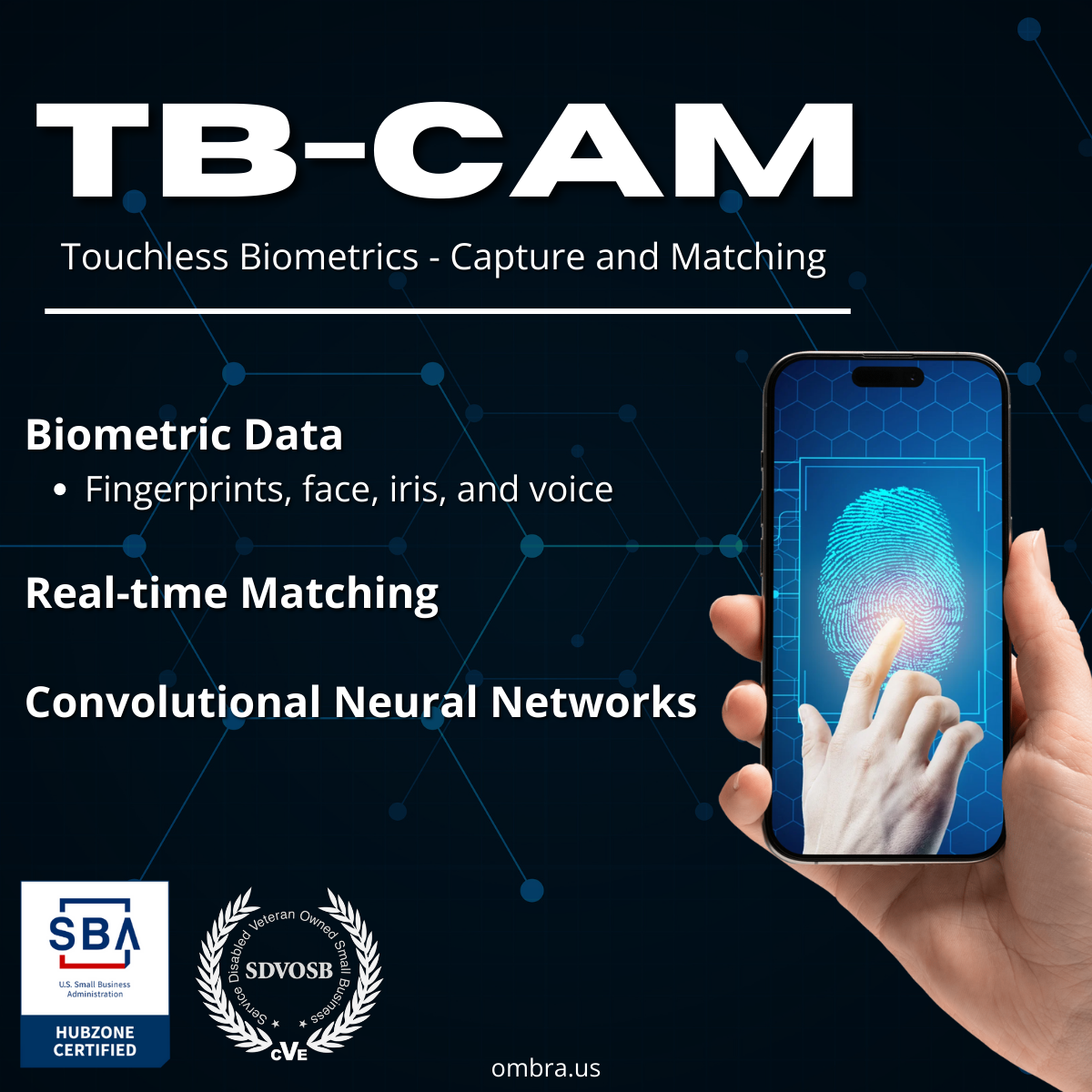 TB-CAM | Touchless Biometric Capture & Matching | Ombra